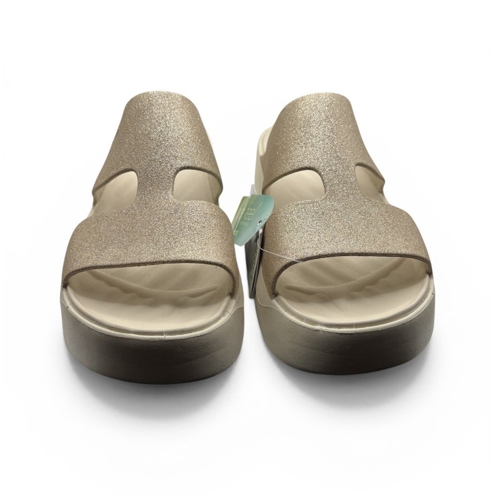 CROCS Women's Getaway Glitter Platform H Strap Sandals Size 11 Stucco NWT -1563 - Picture 2 of 8